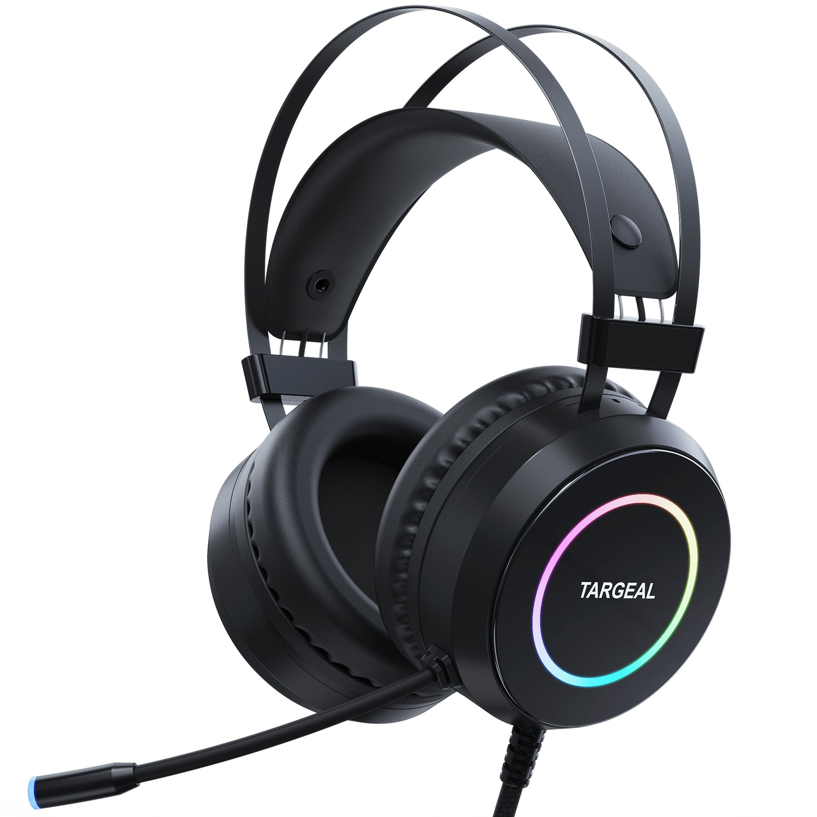 TARGEAL 7.1 Surround Sound USB Wired Headphones Noise Canceling PC Gaming Headset with RGB Light TARGEAL 7.1 Surround Sound USB Wired Headphones Noise Canceling PC Gaming Headset with RGB Light